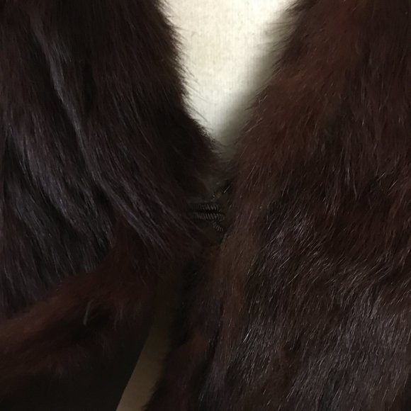 Vintage Fur Salon Striplings Dark Brown Rabbit Fur Cape Shawl cover Formal party - Picture 5 of 14